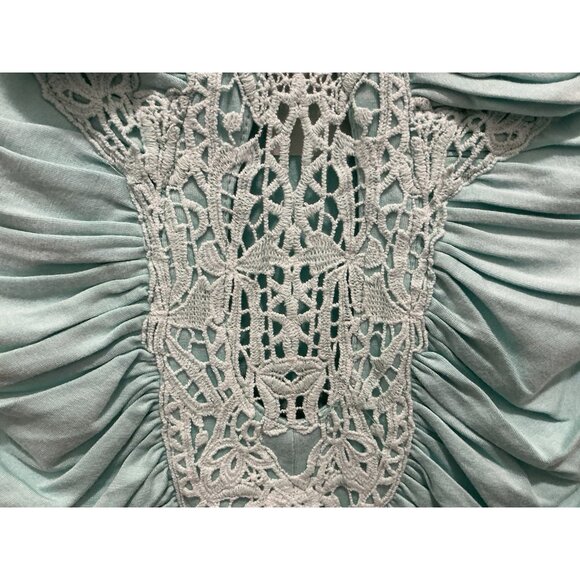 Sky Maxi Dress Medium Mint Color Strapless Boning At V Neck Lace Trim NWT - Picture 4 of 8